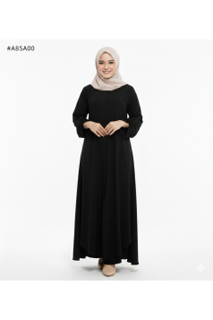 طقم هلا الشرعي مزين بجيوب وازرار مخفية لون (اسود)