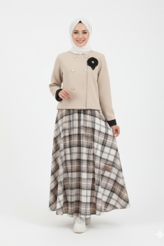 طقم جوليا الشتوي (اسود + بيج)