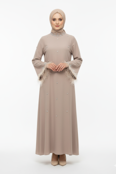 فستان اميرة الرسمي الصيفي  (بيج ) 