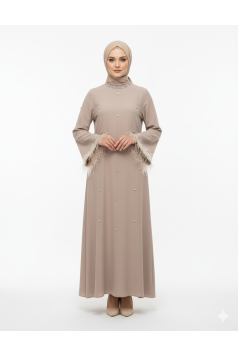 فستان اميرة الرسمي الصيفي  (بيج ) 