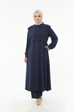 طقم هناء لون (كحلي)