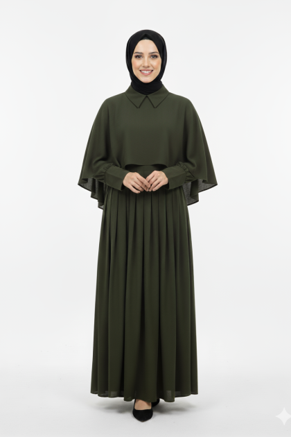 عباية نسمة المناسب لموسم الصيف عملي لون زيتي 