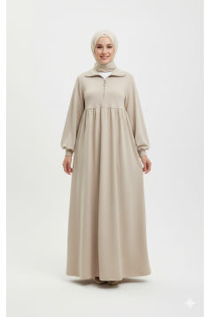 فستان حنين الخريفي (بيج)