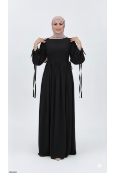 فستان راية لون ( أسود)