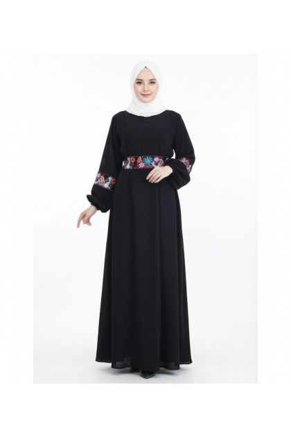 فستان علا المطرز لون أسود