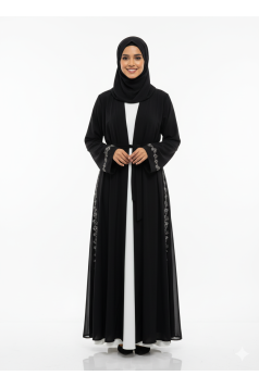 طقم عباية ليلاس الصيفي الرسمي (اسود)