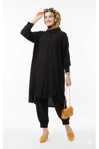 طقم لون اسود 8393 Takim