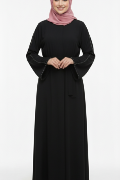 عباية غنى الرسمي الصيفي  (أسود) 