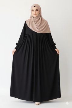 عباية ميمونة العملية ، مناسب لجميع المواسم ، لون اسود 