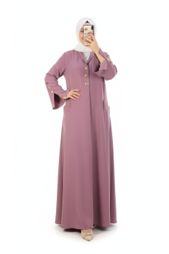 عباية التراويح أنيقة وعملية (وردي) 4087