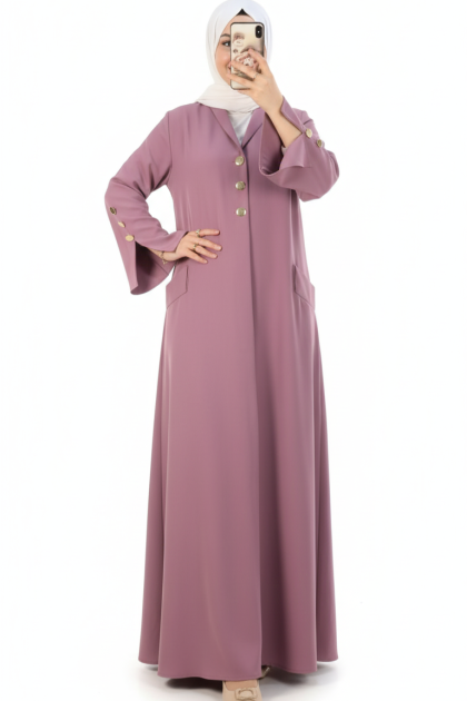 عباية التراويح أنيقة وعملية (وردي) 4087