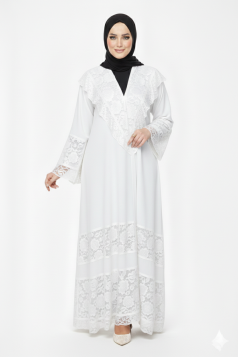 عباية نجمة (ابيض) 