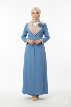 طقم غزل المناسب بهذا الموسم مكون من 3 قطع (ازرق_بيج)