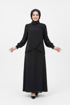 فستان شريفة (اسود)