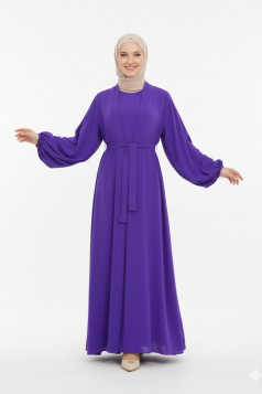 عباية بيلا فضفاض للمراه للمحجبه (بنفسجي) 1420