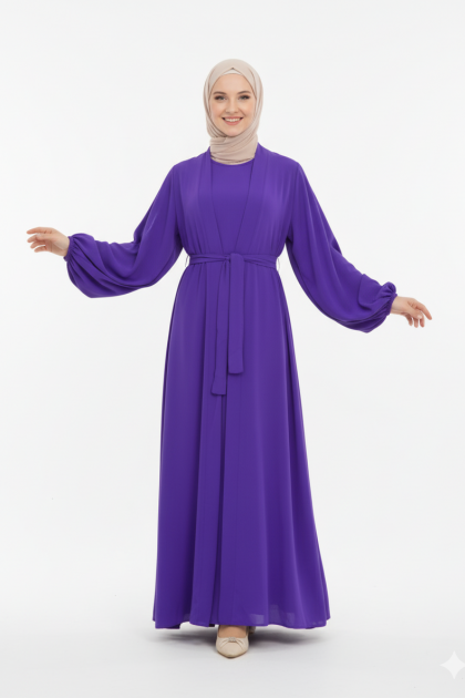 عباية بيلا فضفاض للمراه للمحجبه (بنفسجي) 1420