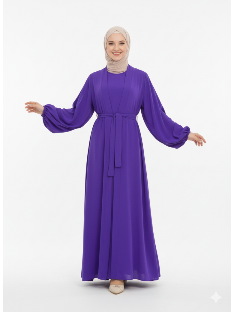 عباية بيلا فضفاض للمراه للمحجبه (بنفسجي) 1420