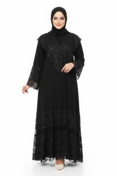 عباية نجمة (اسود) 