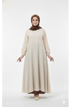 طقم انيقة الشرعي (بيج + بني) 