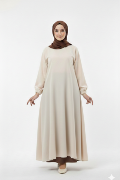 طقم انيقة الشرعي (بيج + بني) 