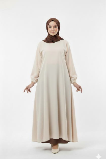 طقم انيقة الشرعي (بيج + بني) 