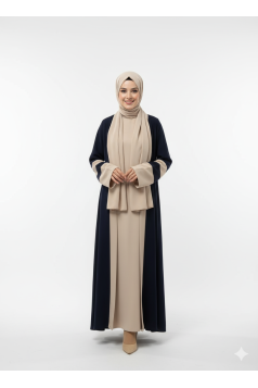 طقم عباية رؤى قطعتين المناسب لموسم الصيف الرسمية   1657 (كحلي)