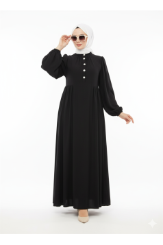 فستان سجى الصيفي العملي لون (اسود )