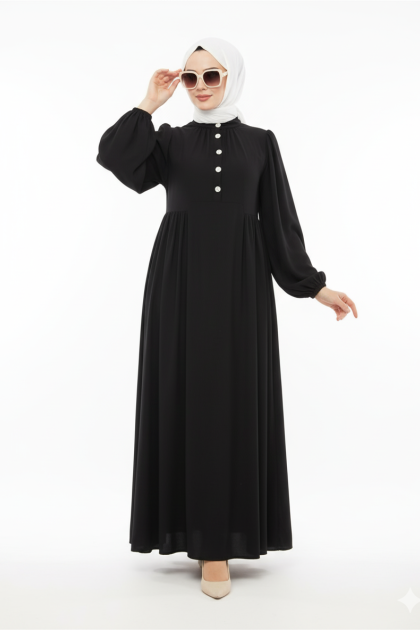 فستان سجى الصيفي العملي لون (اسود )