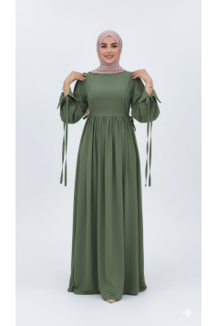 فستان راية لون ( أخضر )