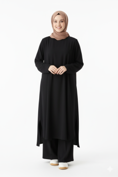 طقم شرعي شيك (اسود) 3023