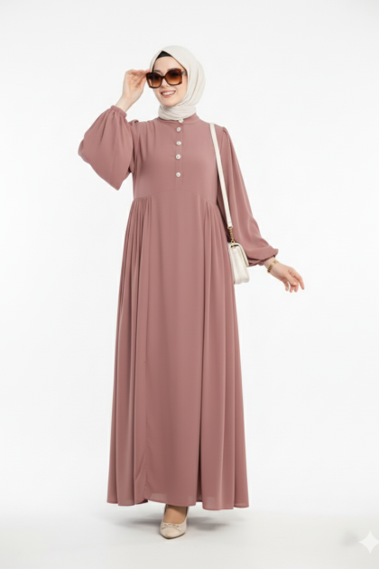 فستان سجى الصيفي العملي لون (وردي)