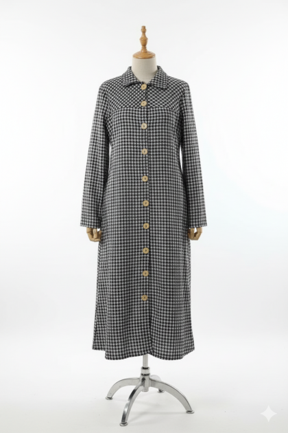 بلوزه كاروهات ابيض و اسود 01