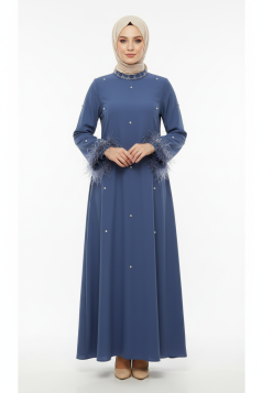 فستان اميرة الرسمي الصيفي  (أزرق ) 