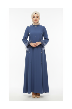 فستان اميرة الرسمي الصيفي  (أزرق ) 