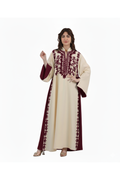 عباية سمر المزينة بتطريز عل الصدر لون (بوردو) عباية سمر المزينة بتطريز عل الصدر لون (بوردو)