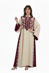 عباية سمر المزينة بتطريز عل الصدر لون (بوردو)