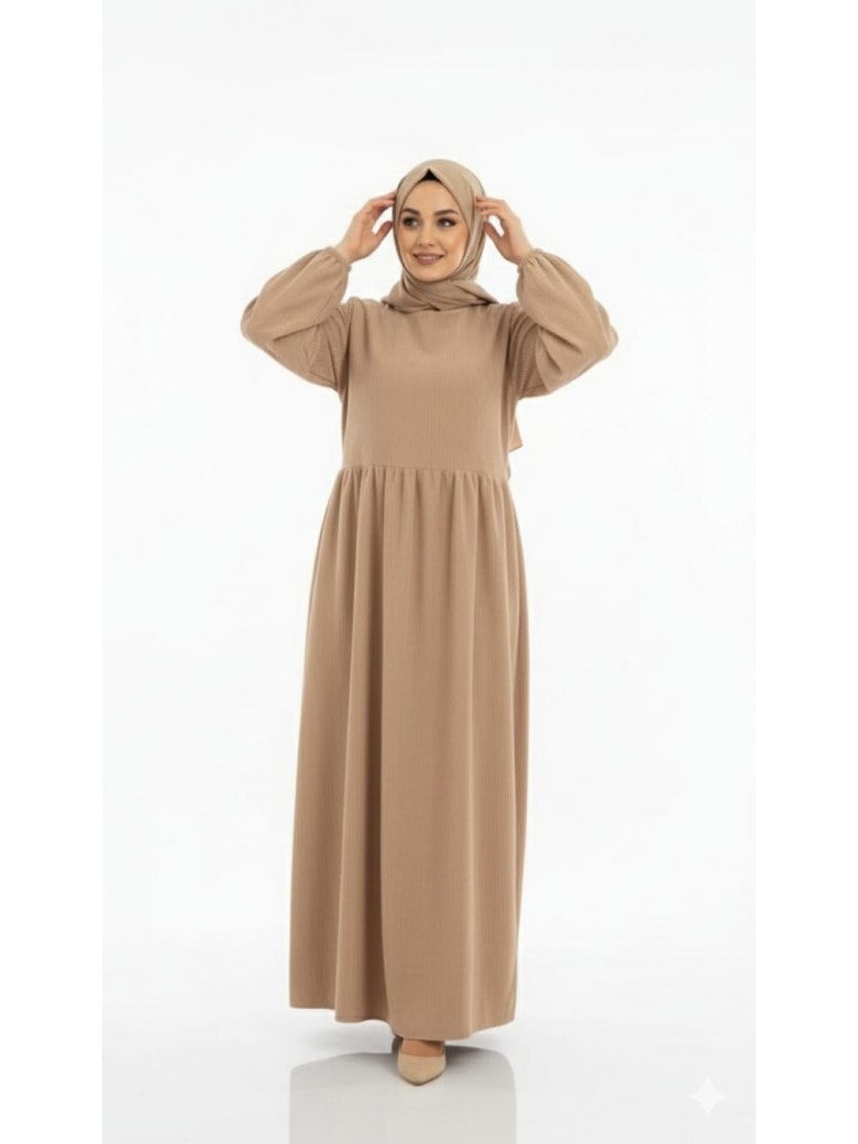 فستان تمارا بتصميم أنيق ومميز (بيج) T10055