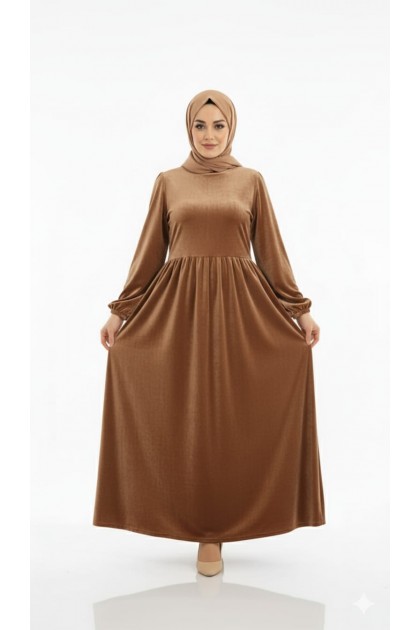 فستان تمارا بتصميم أنيق ومميز (بني) T10055