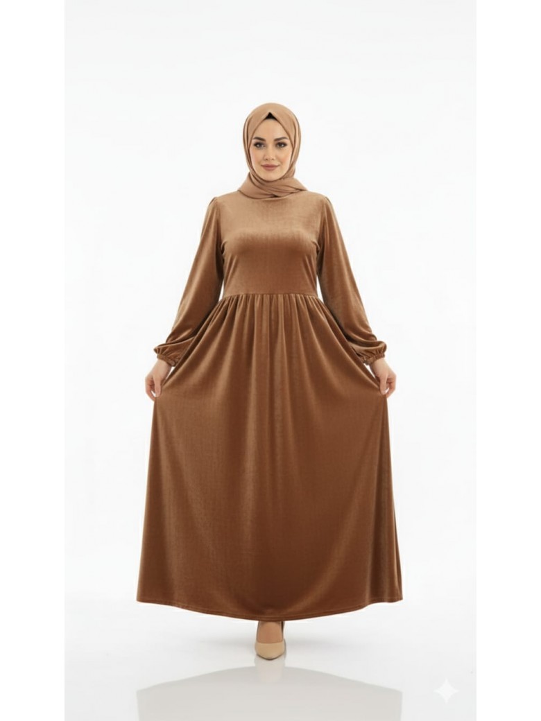 فستان تمارا بتصميم أنيق ومميز (بني) T10055