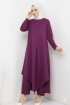 طقم هالة قطعتين تونيك طويل وبنطلون (بنفسجي) 1491