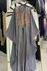طقم عباية الشيخه. المطرز .الرسمي. الصيفي .رمادي