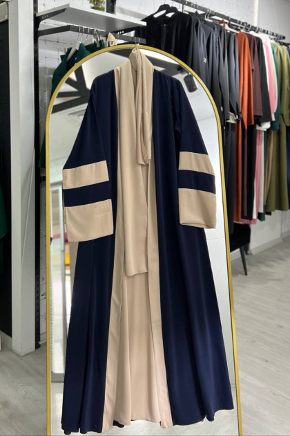 طقم عباية رؤى قطعتين المناسب لموسم الصيف الرسمية   1657 (كحلي)