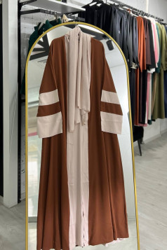 طقم عباية رؤى قطعتين المناسب لموسم الصيف الرسمية 1657 (بني)