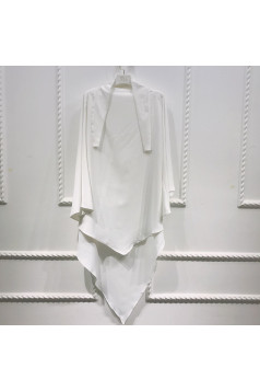 حجاب شرعي طبقتين (أبيض) 4085