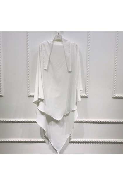 حجاب شرعي طبقة واحدة (أبيض) 4084