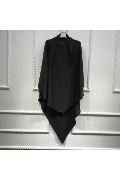 حجاب شرعي طبقتين (أسود) 4085