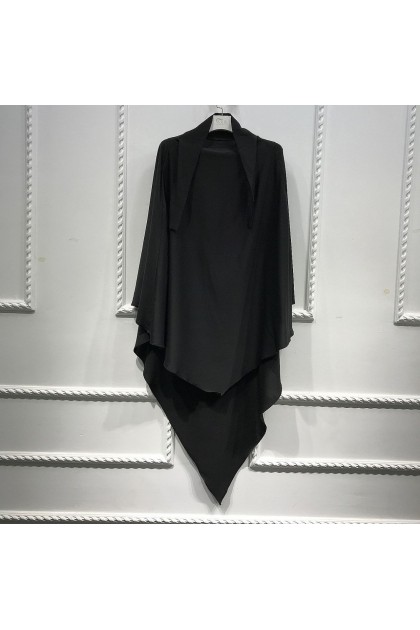 حجاب شرعي طبقة واحدة (أسود) 4084