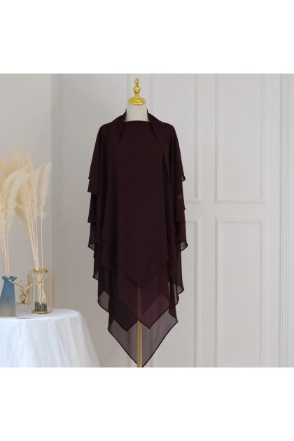 حجاب شرعي ثلاث طبقات (بني) 4086