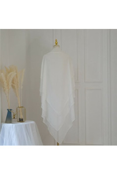 حجاب شرعي ثلاث طبقات (أبيض) 4086