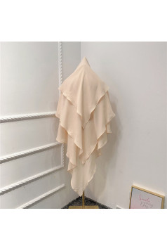 حجاب شرعي ثلاث طبقات (بيج) 4086